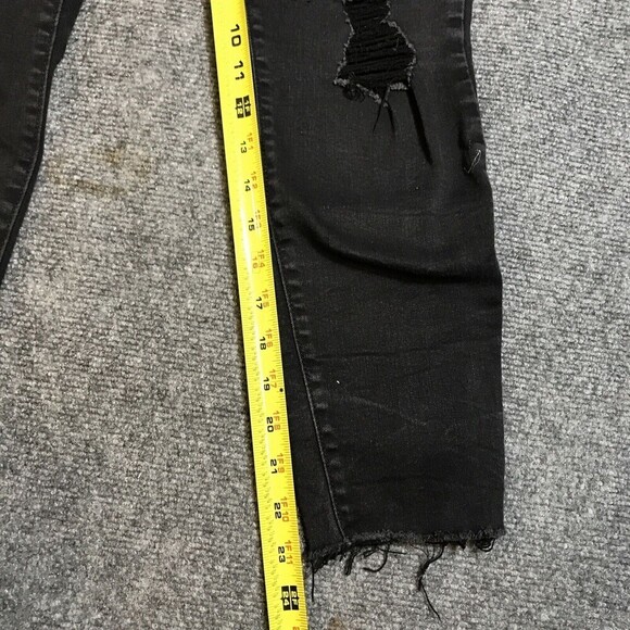 Old Navy Rockstar Women Jeans Black Size 16 Petite Distress Mid Rise - Picture 4 of 8
